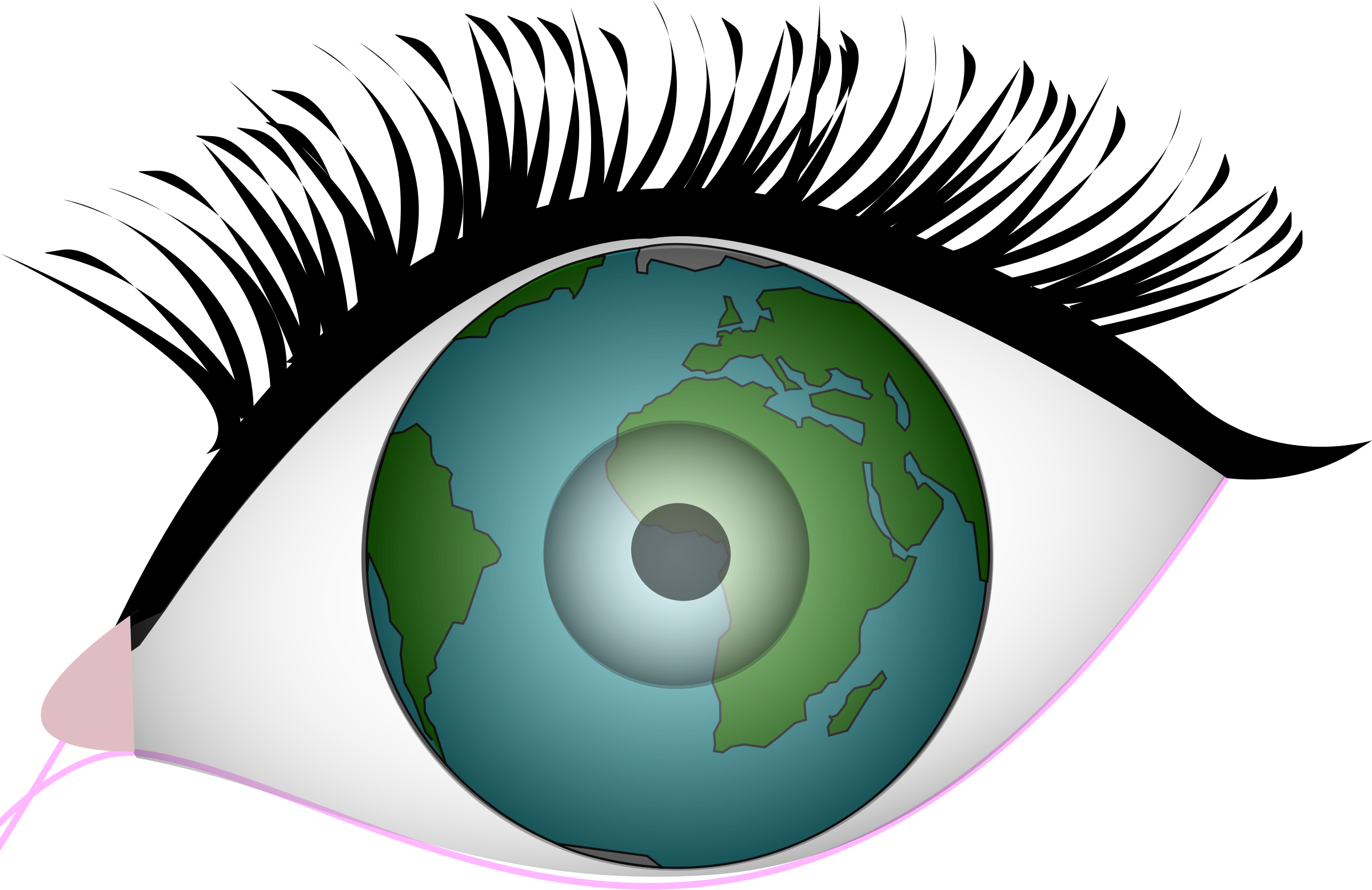 Clipart - Earth In Eye Clipart (2400x1556)