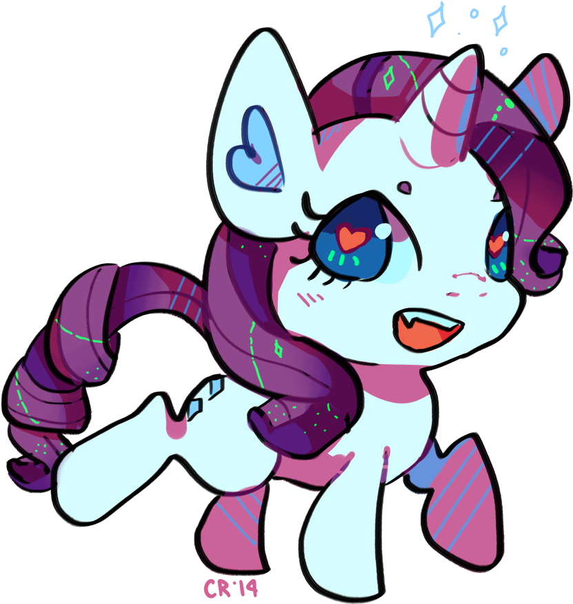 Xishka, Chibi, Heart Eyes, Rarity, Safe, Solo - Cartoon (967x918)