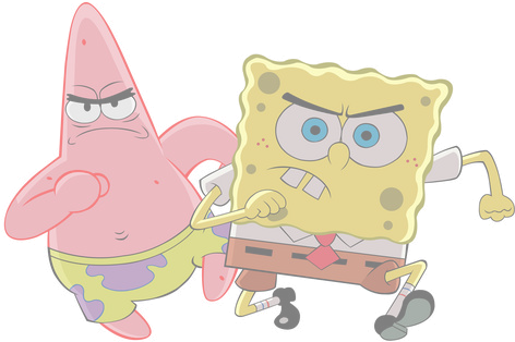 Spongebob And Patrick - Spongebob And Patrick Angry (500x361)