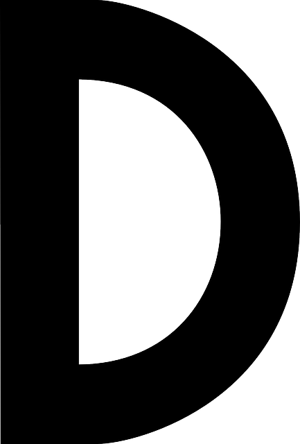 Old, Black, Letter, Language, Alphabet, Turkic - Letter D Clipart (433x640)