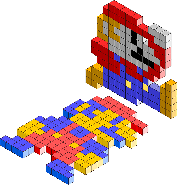 Tetris, Pixel, 3d, Building Block, Computer Game - Mario Bloxels (614x640)