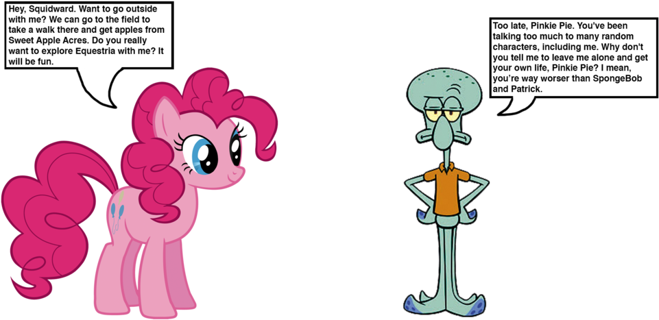 Squidward Meets Pinkie Pie By Darthraner83 - Squidward Meets Deviantart (1024x528)
