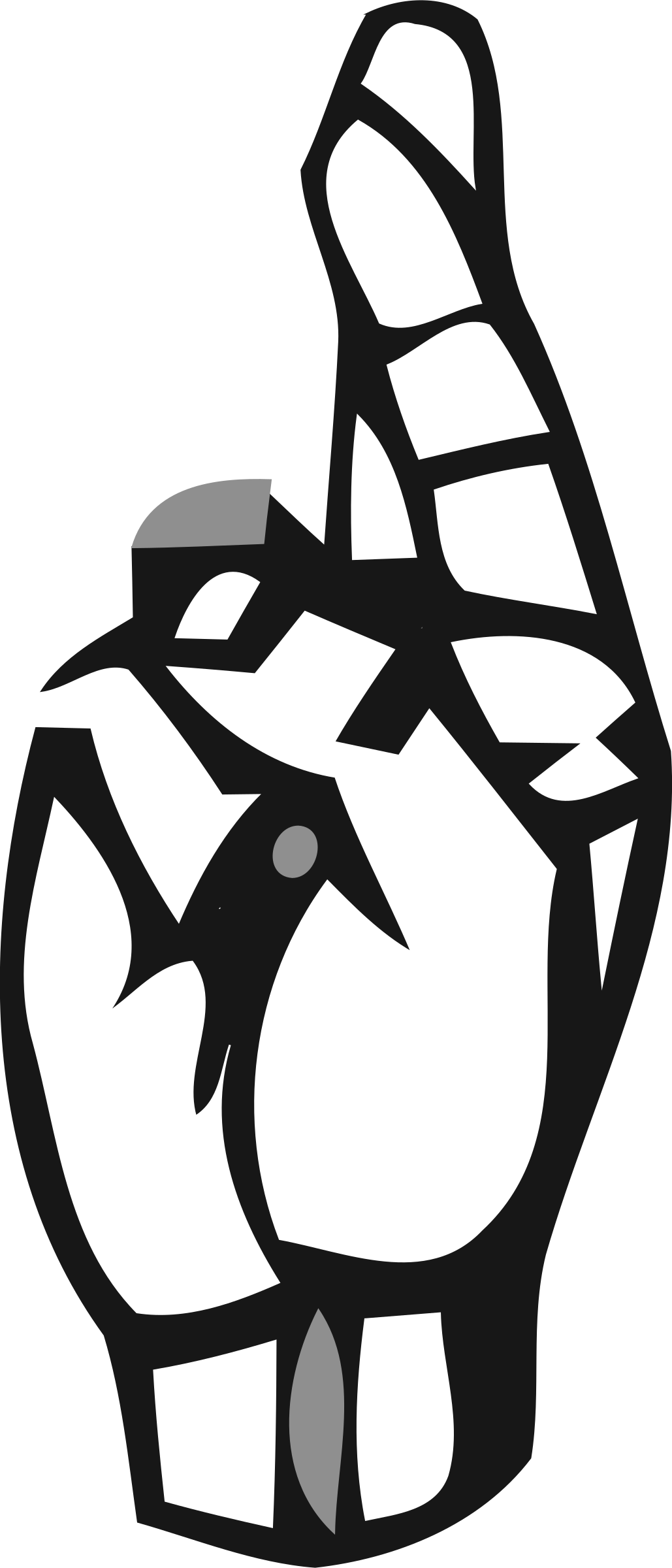 Big Image - American Sign Language R (1029x2400)