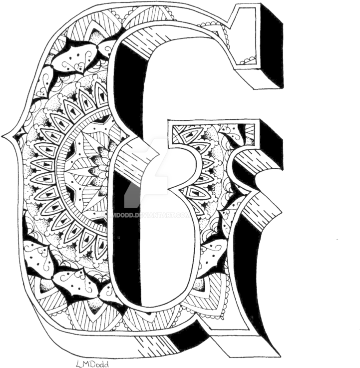 Mandala No1 Inside Alphabet No1 By Lmdodd - Alphabet (894x894)