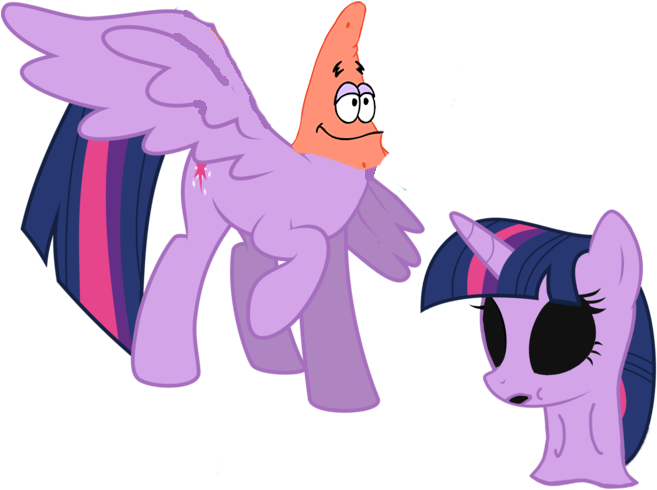 Alicorn, Disguise, Edited Edit, Patrick Star, Pony, - Пони Стикеры Пнг (680x600)