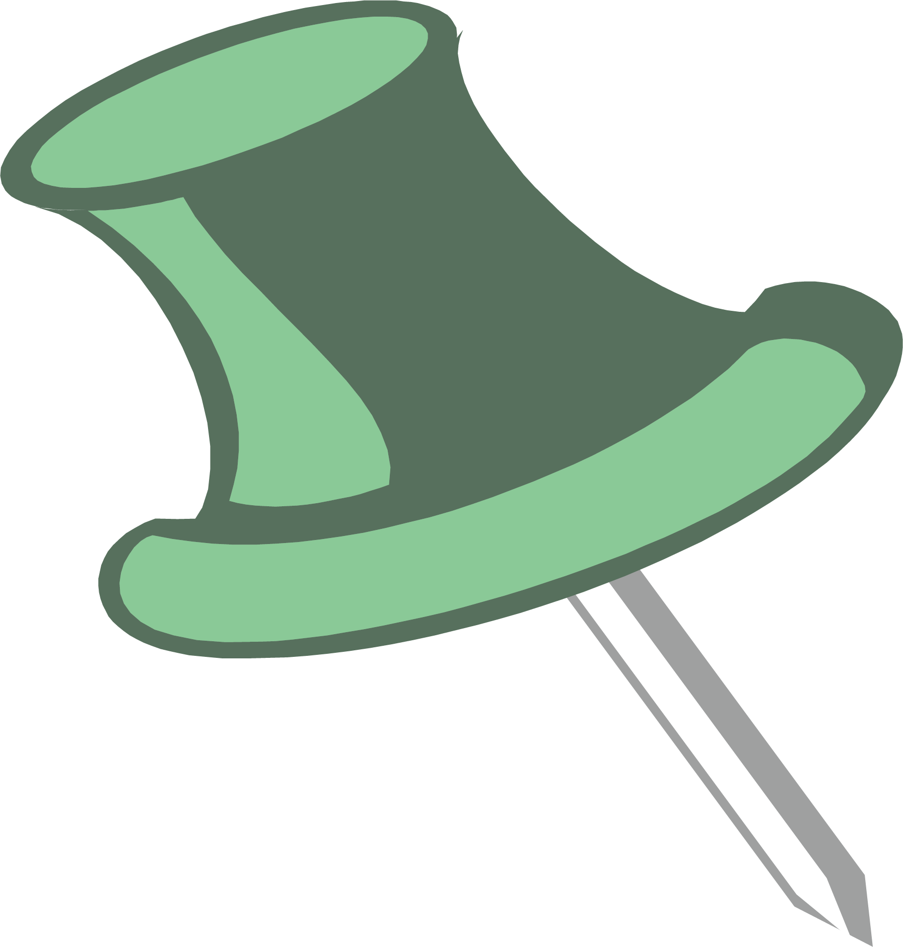 Green Round Pin Material Picture 1793*1880 Transprent - Clipart Sharp Objects (1793x1880)