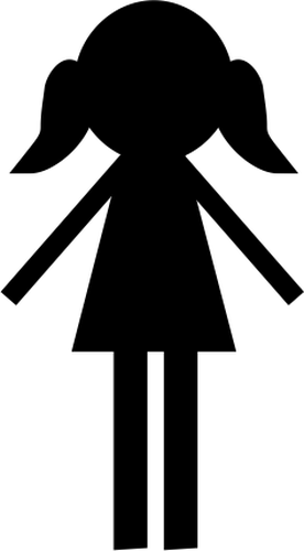 Silhouette Of A Little Girl Public Domain Vectors - Portable Network Graphics (276x500)