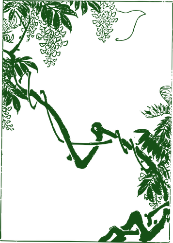 Green Forest Frame - Asian Frame Png (357x500)