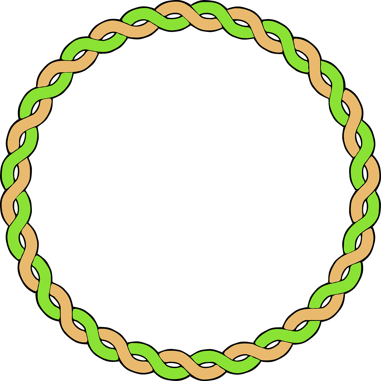 Braid Plait Border Circle Frame Png Image - Clip Art (1280x1280)