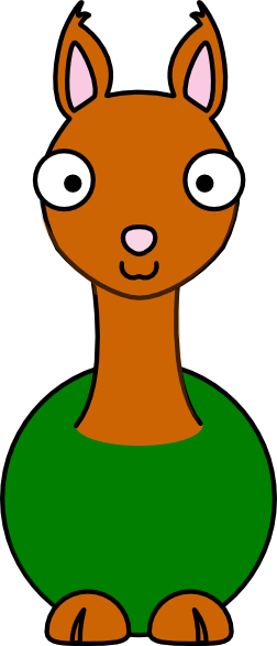 Llama Green Clip Art At Vector Clip Art - Cute Cartoon Llama (252x587)