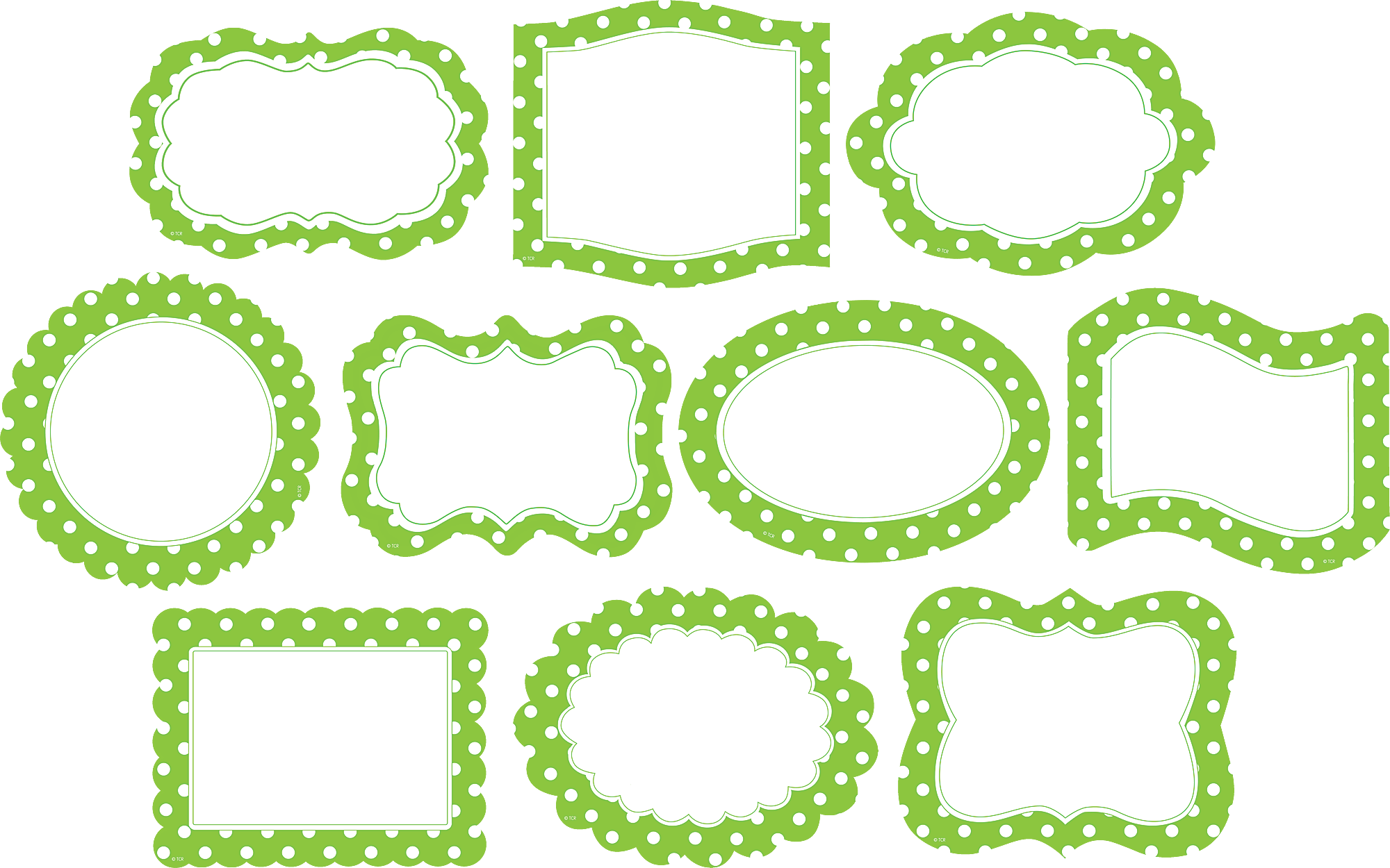 Green Polka Dot Frame (2000x1250)