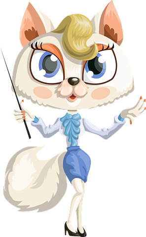 Cat, Pet, Animal, Cute, Female - Cartoon Cat Teacher (296x480)