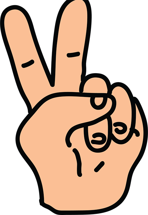 Of Reading - Two Fingers Clipart (512x743)