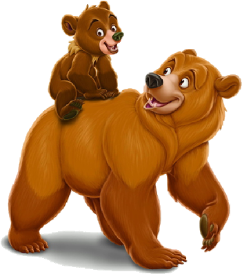 Bear And Cub Cartoon (400x400)