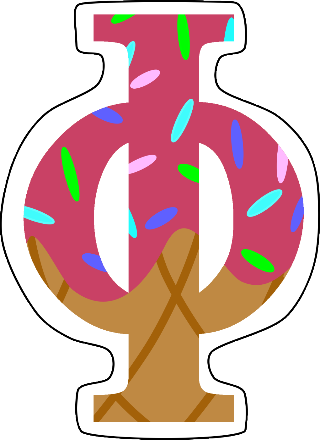 Ice Cream Greek Letters Sticker - Ice Cream Greek Letters Sticker (1020x1400)