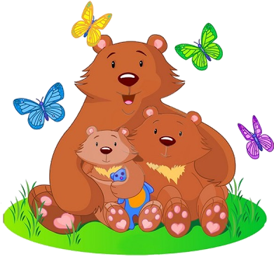 Mother And Baby Bear - Bear And Cub Cartoon (400x400)