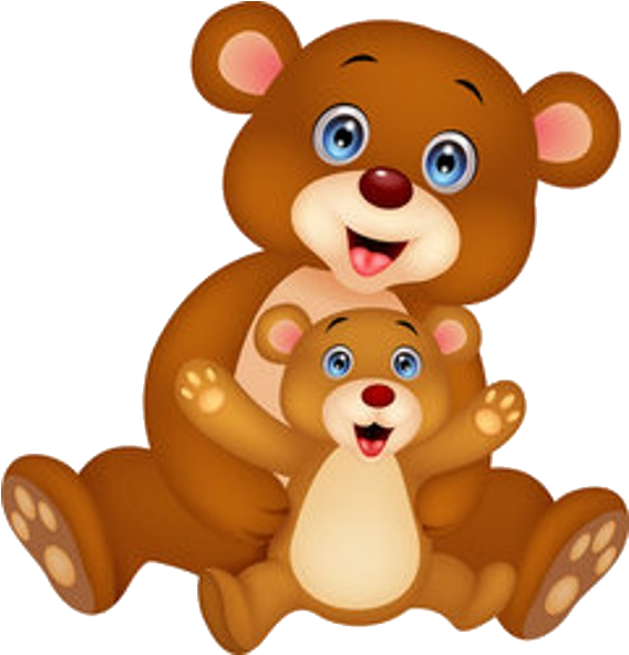 Large Dog Clip Art - Mama Bear And Baby Bear Clipart (600x600)