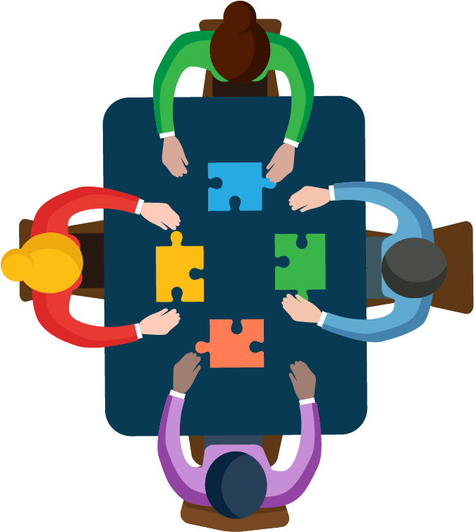 Through Teamwork, Our Members Gain An Understanding - Illustration (800x800)