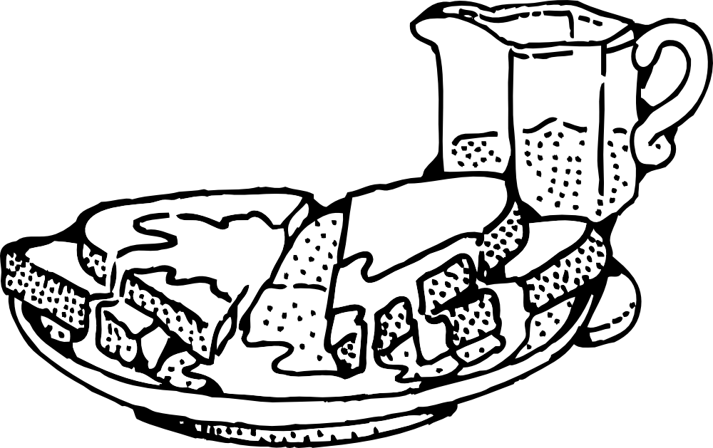 Onlinelabels Clip Art - French Toast Coloring Page (1000x629)