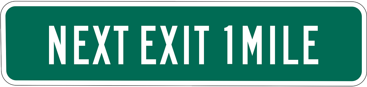 Going An Extra Mile, Technically Speaking, Means Doing - Exit Sign (1280x640)
