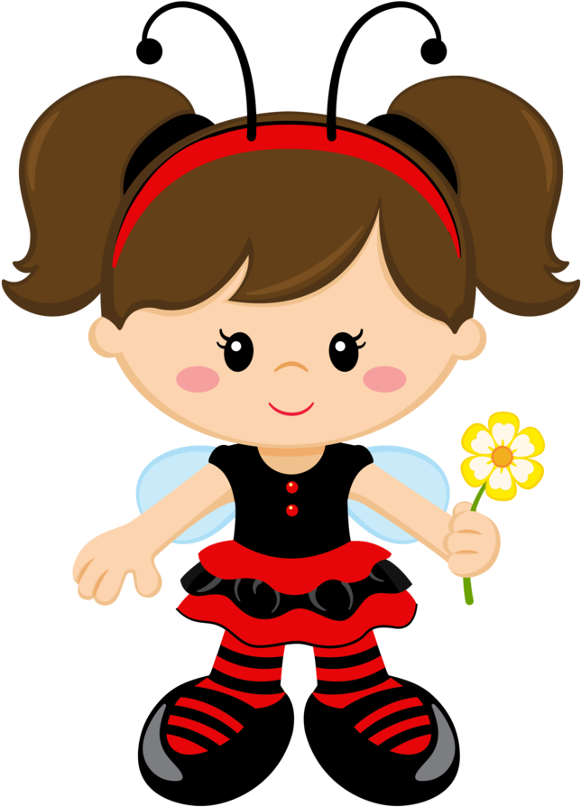 Ideal Para Colocar Em Mimos E Personalizados E Incluir - Menina Joaninha Png (647x900)