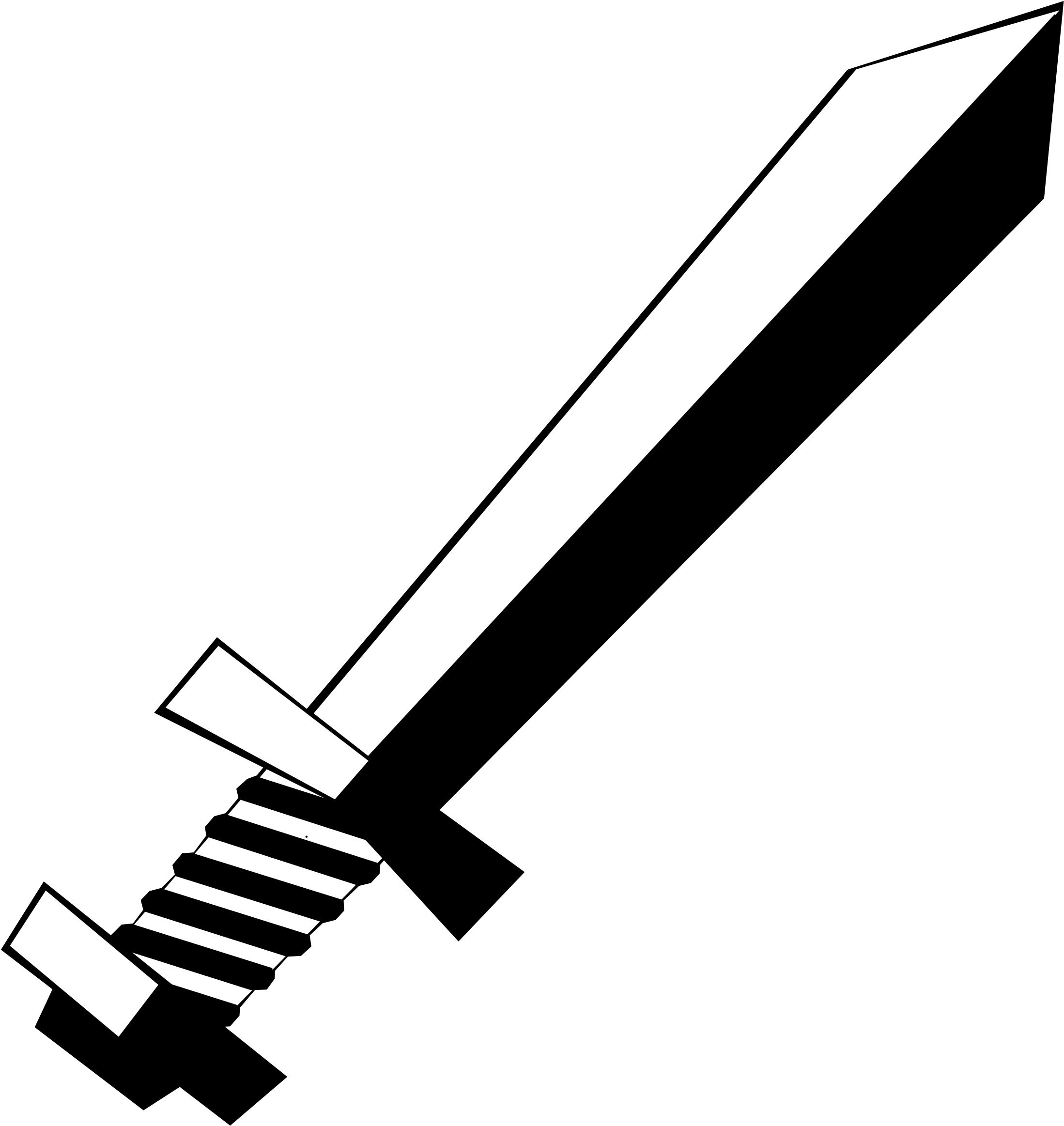 Sword Clipart Black And White - Sword Black And White (2400x2472)