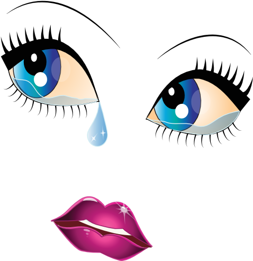 Crying Pretty Face Smiley Emoticon - Sad Crying Face Clip Art (512x551)