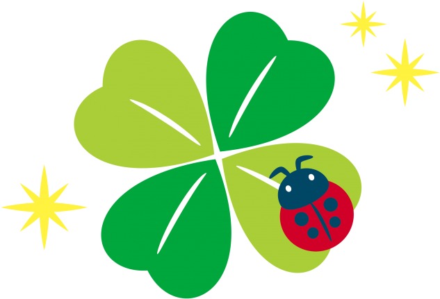 四葉のクローバーとてんとう虫 - イラスト 四葉 の クローバー 無料 (640x549)