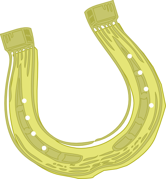Horseshoe Clipart Yellow - Gold Horseshoe Clipart U (552x597)