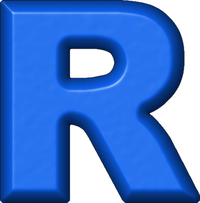 The Gallery For Gt Blue Letter A Clipart - Letter R In Blue (395x400)
