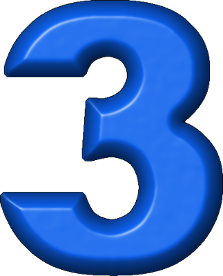 Blue Refrigerator Magnet - Imagens Numeral 3 (323x400)