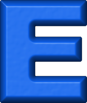 Refrigerator Magnet Clipart Download - Letter E In Blue (341x400)