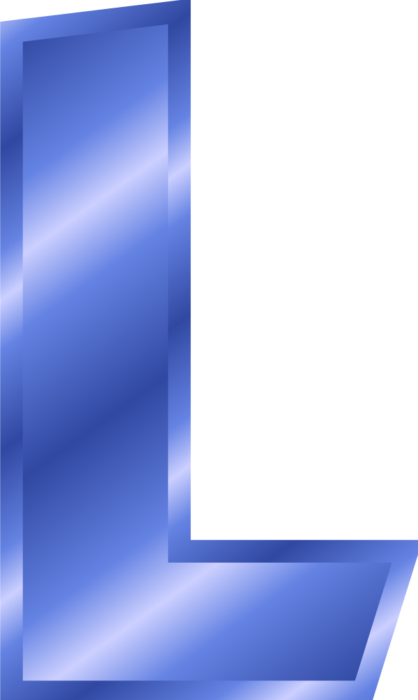 Blue Clipart Alphabet - Letter L Color Blue (600x1005)
