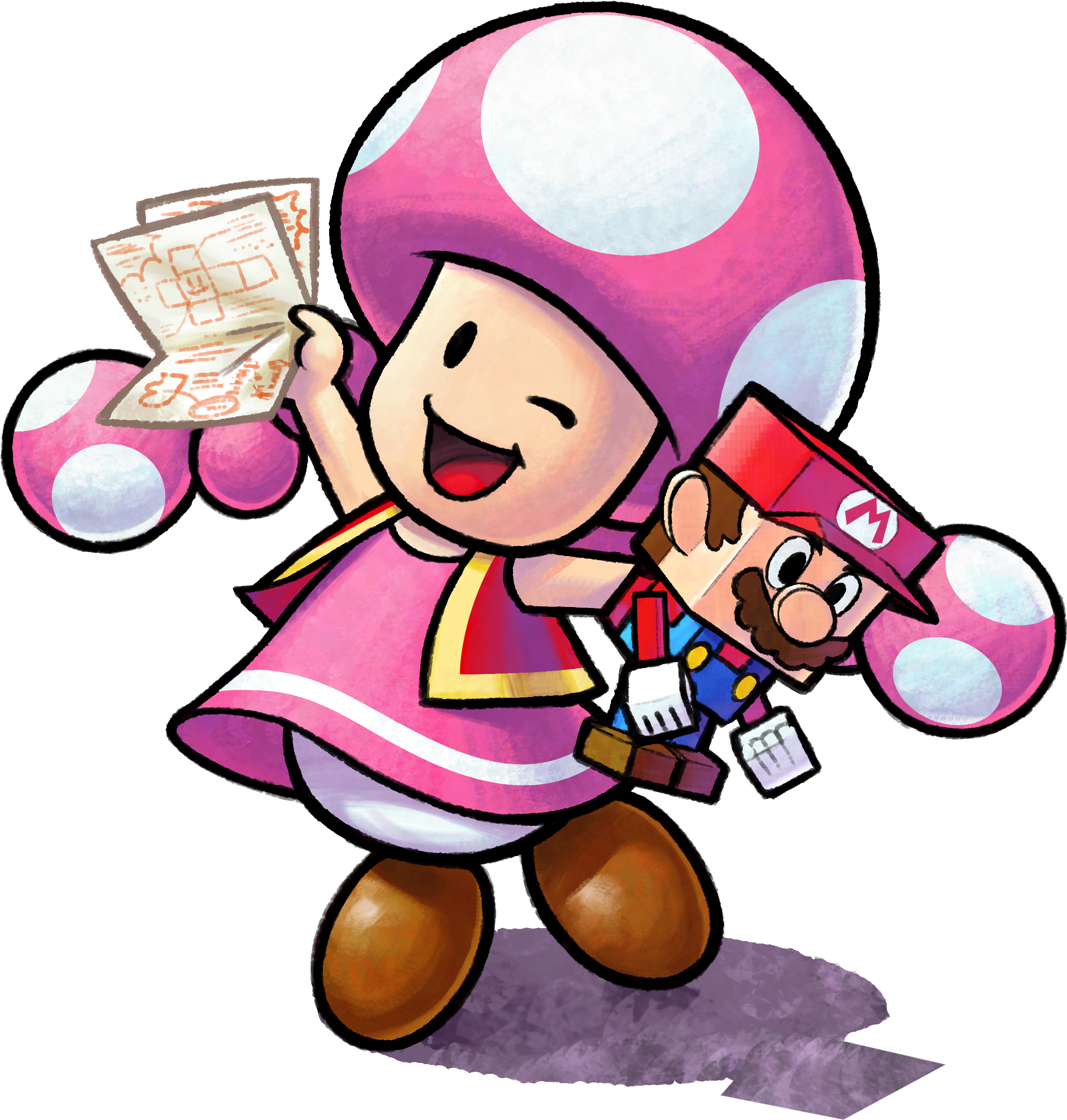 Don't Let The Pink Fool You - Mario And Luigi Paper Jam Papercrafts (2636x2767)