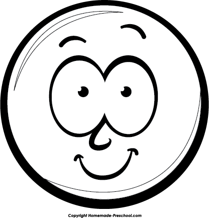 Happy Face Free Smiley Face Clipart - Smiley Face Clip Art Black And White Free (416x433)