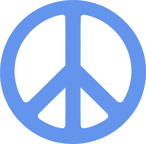 Scalable Vector Graphics Svg Peace Sign Style 1 Cornflower - Blue Peace Sign Clip Art (555x546)