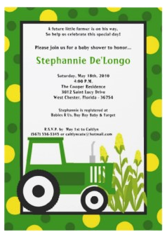 Baby Shower Invitations John Deere Inspirational Tractor - Owl Baby Shower Invitations (335x435)