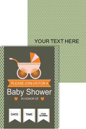 Trolley Baby Shower Invitation Card - Wedding Invitation (284x426)