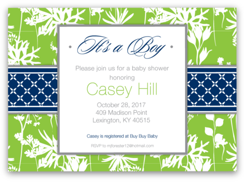 Modern Floral Baby Shower Invitations - Baby Shower (480x480)