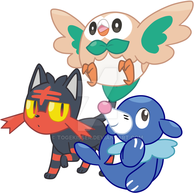 Team Alola Starters By Togekisser - Snivy Pokèmon (800x816)