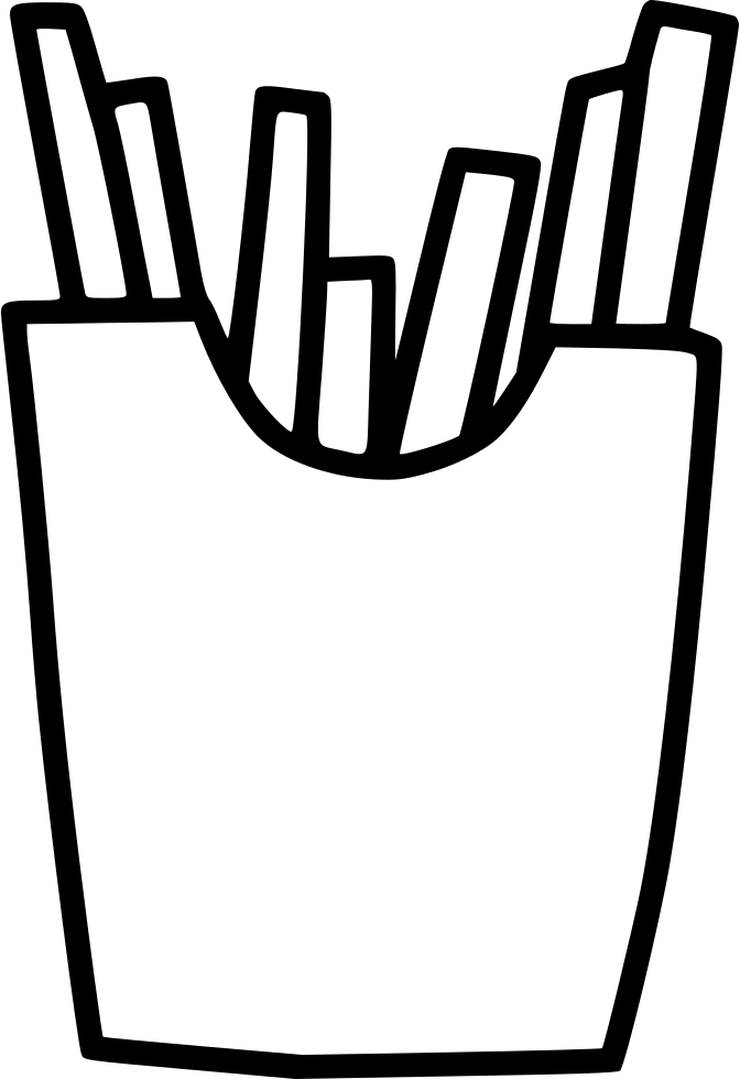 French Fries Comments - Desenhos De Comidas Saudaveis E Não Saudaveis (672x980)