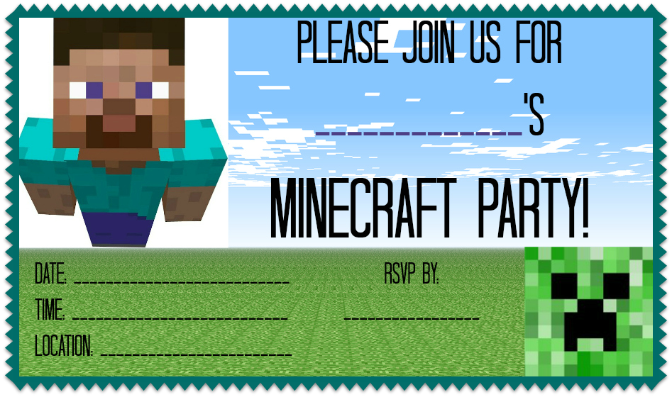 Minecraft Birthday Invitations With Astonishing Invitations - Alabama (947x560)
