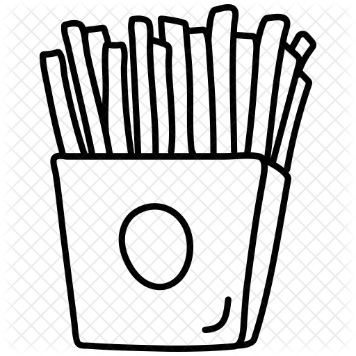 French-fries Icon - Fast Food Icon Drawing Png (512x512)