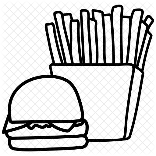 French-fries Icon - Fast Food Icon Drawing Png (512x512)