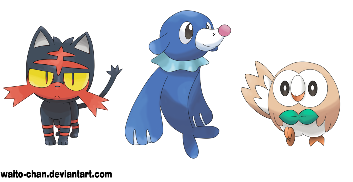 Pokemon Sun And Moon Starters By Waitochan - Sun & Moon Pokemon Button Set (1 Inch Pin Back (1251x639)