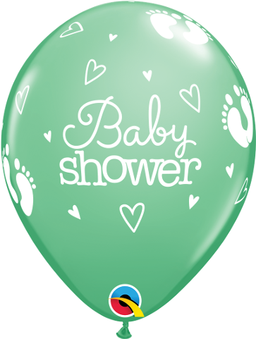 Baby Shower Footprints & Hearts 11" - 10 Assorted Baby Shower Footprints Latex Balloons (600x740)