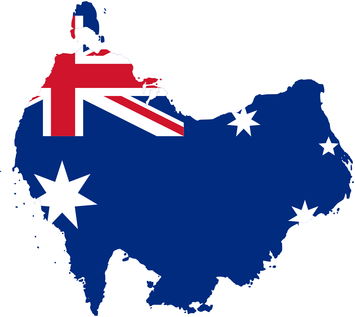 Upside-down Australia Flag Map - Australia Flag Map Vector (1145x1024)