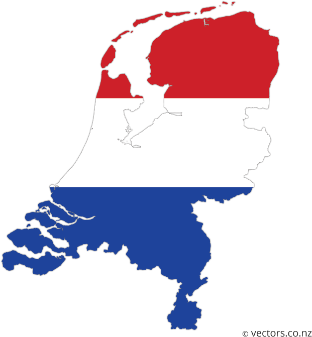 Flag Vector Map Of The Netherlands Vectors - Nederland Rood Wit Blauw (700x700)