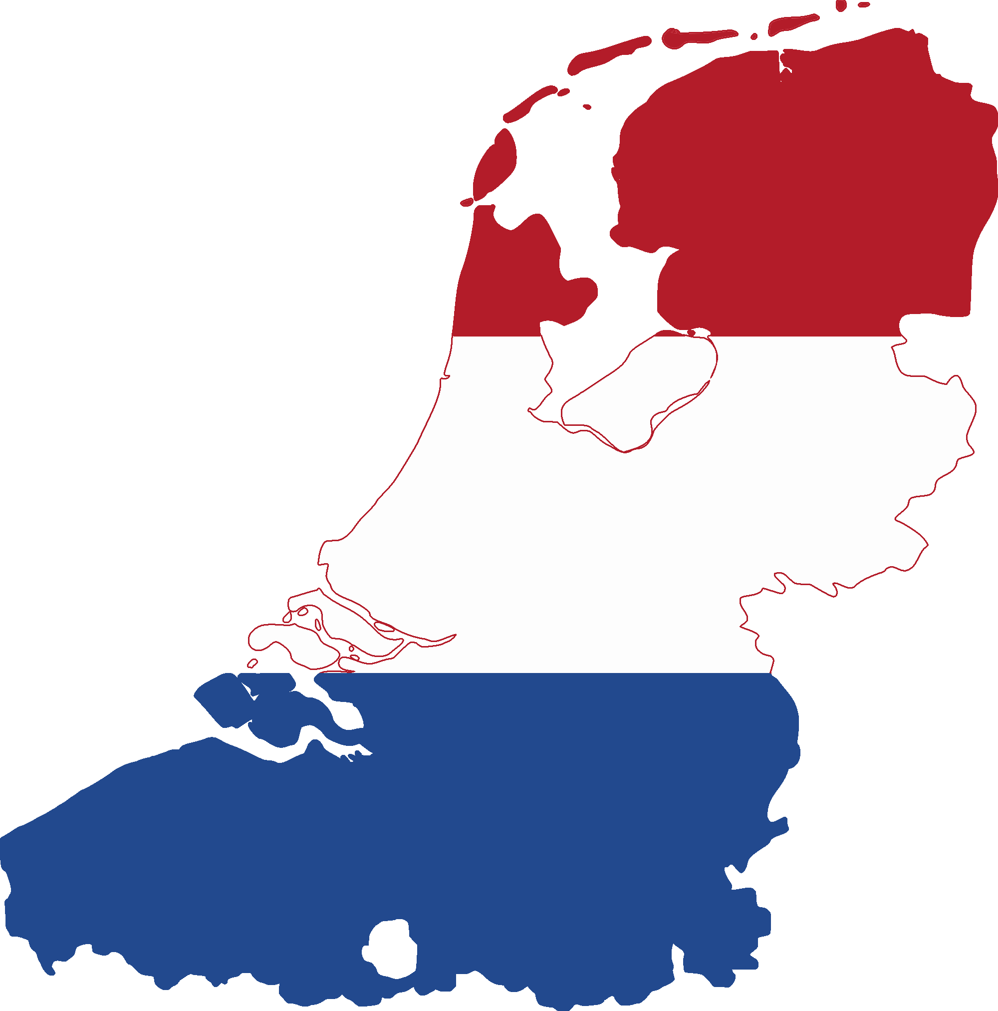 Netherlands - Netherlands Flag Map (2000x2025)