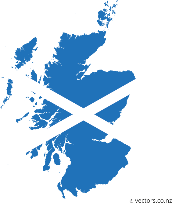 Flag Vector Map Of Scotland - Flag Map Of Scotland (700x700)